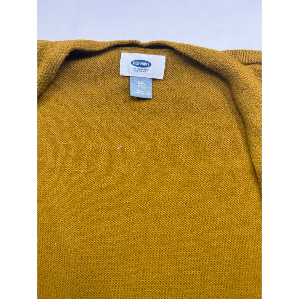 Old Navy Womens XXL Open Front Cardigan Sweater Mustard Yellow Gold Knit Top - Picture 3 of 4